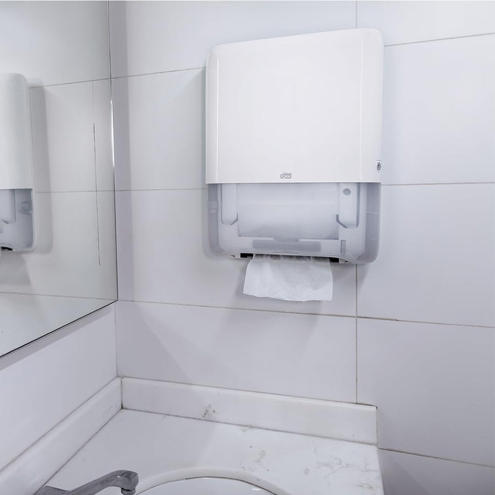 Tork PeakServe Mini-Spender für Endlos Papierhandtücher in Weiss H5 Hohe Kapazität Elevation-Design