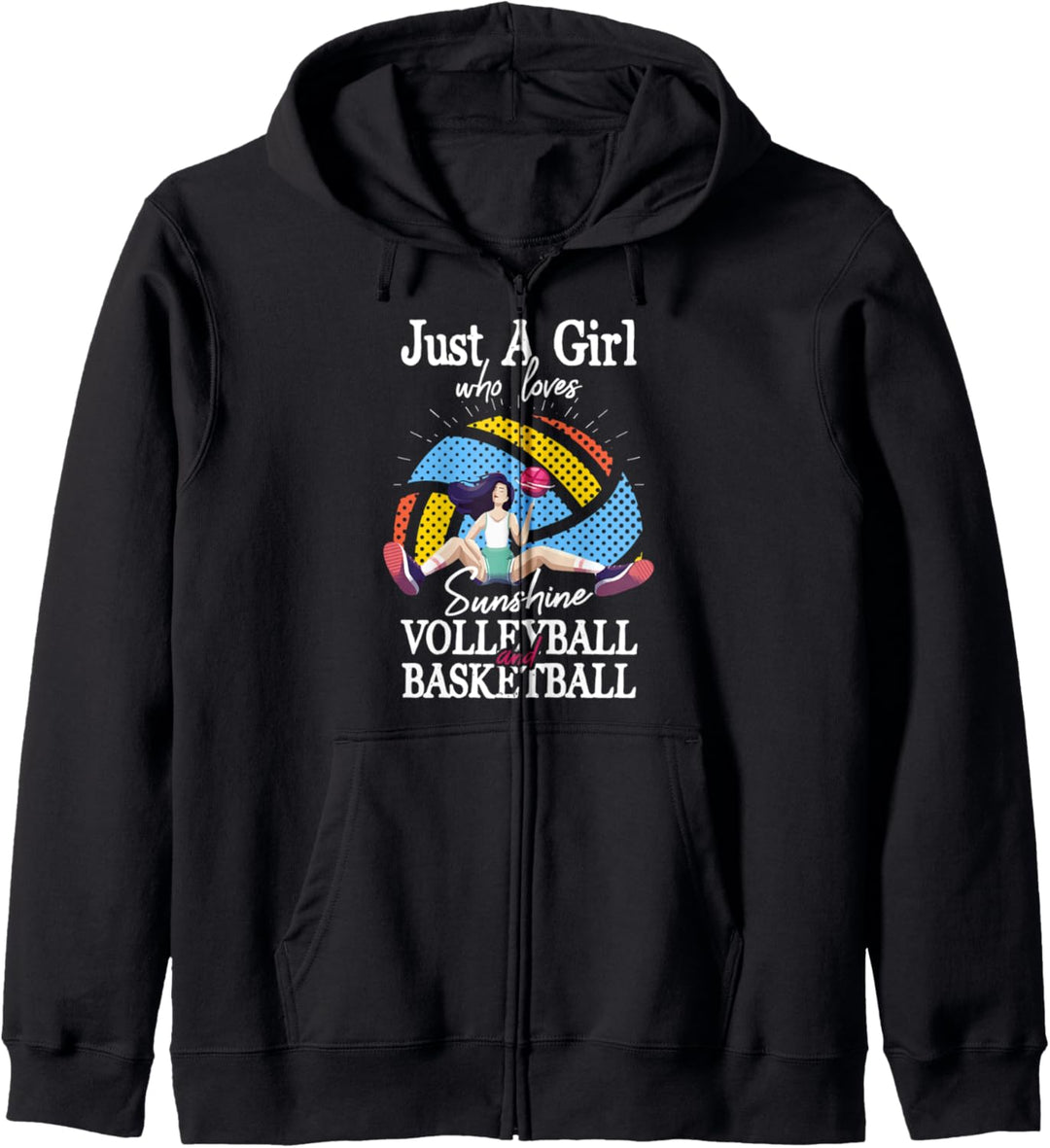 Just A Girl Who Loves Sunshine Volleyball Basketball Kapuzenjacke