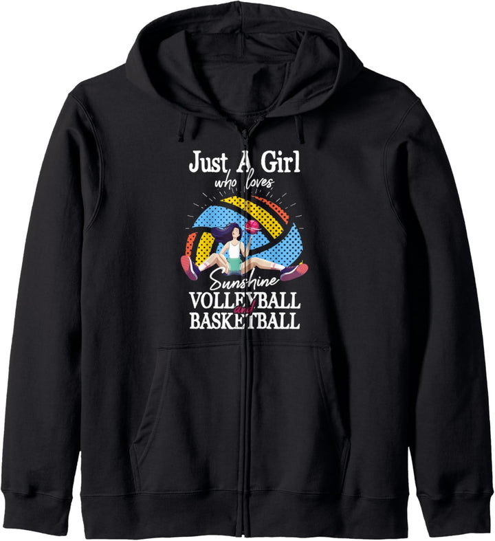 Just A Girl Who Loves Sunshine Volleyball Basketball Kapuzenjacke