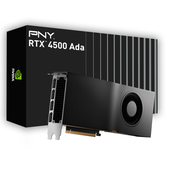 PNY NVIDIA RTX 4500 Ada Generation 24GB GDDR6 PCI Express 4.0 Dual Slot 4X DisplayPort, 8K Support,