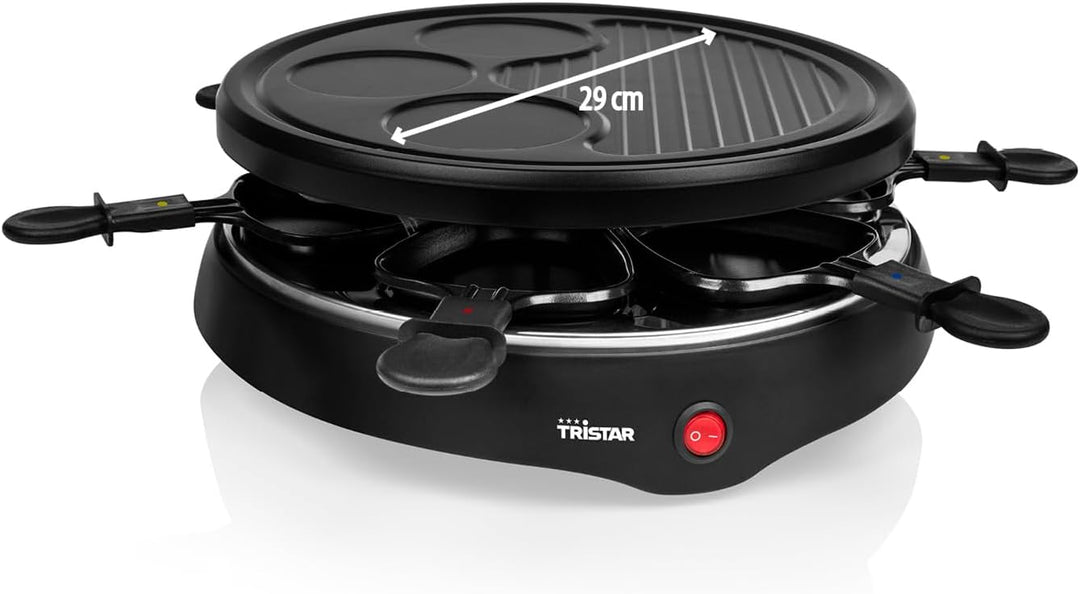 Raclette & Grill Set mit integrierter Crêpefläche, geeignet für 6 Personen inklusive Teppan Gabeln,