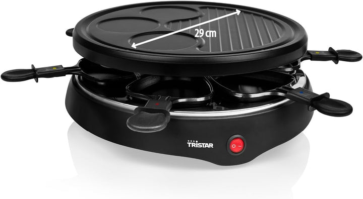 Raclette & Grill Set mit integrierter Crêpefläche, geeignet für 6 Personen inklusive Teppan Gabeln,
