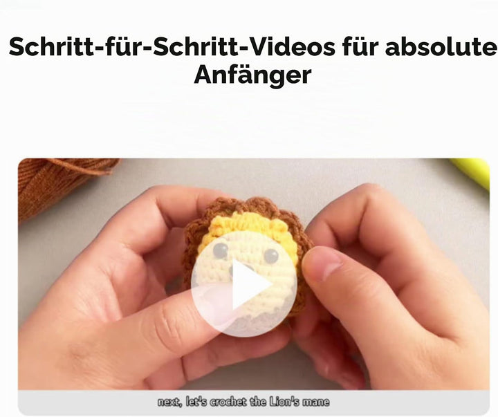 GCFTIFF Häkelset für Anfänger, Häkeln Sie Ihre eigenen 8 PCS Tiere, Häkelset für Anfänger mit Schrit