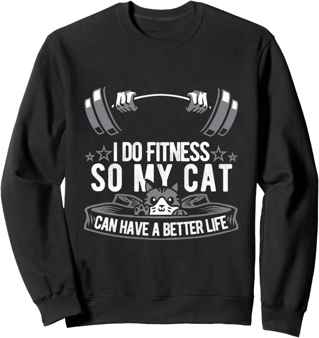 Fitness Katze Training - Workout Gym Muskeln Sport Fitness Sweatshirt