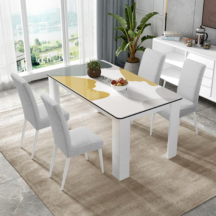 Fuloon Stuhlhussen Jacquard-Blätter,Universal Stretch Stuhlbezug Moderne Stuhlüberzug Elastische Abn