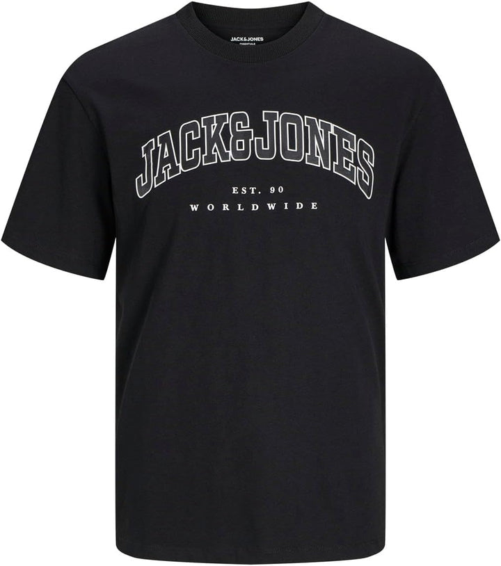 JACK & JONES Male T-Shirt 3er-Pack Logo Rundhals T-Shirt, 3er-pack Black/Navy Blazer/White
