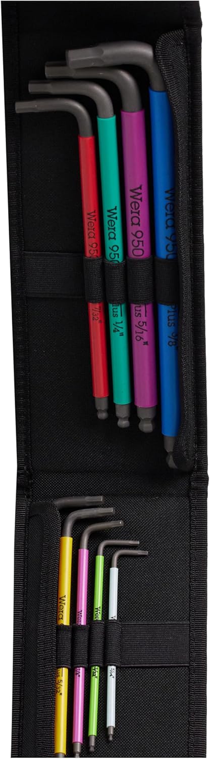 950 SPKL/9 SZ Multicolour Winkelschlüsselsatz, zöllig, BlackLaser, 9-teilig, Wera 05022639001