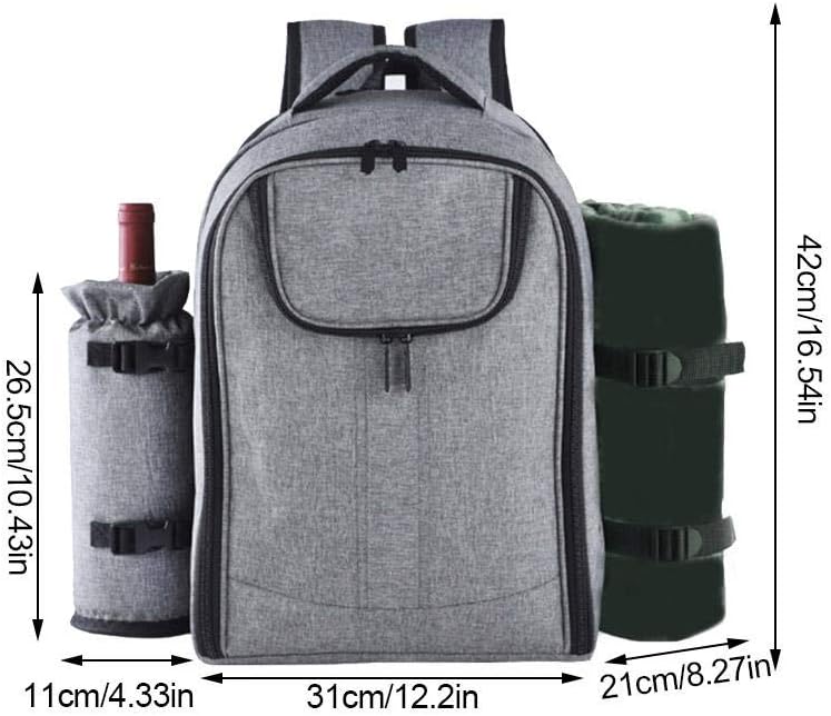 luckything Picknickrucksack 4 Personen Picknick Set Mit Isolierten Kühlfach Picknicktasche Multifunk