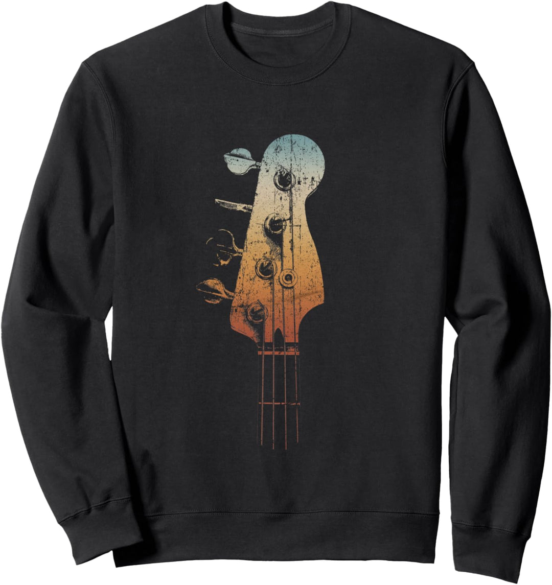 Bassgitarre Vintage Retro Headstock Kopf für Bassist Sweatshirt