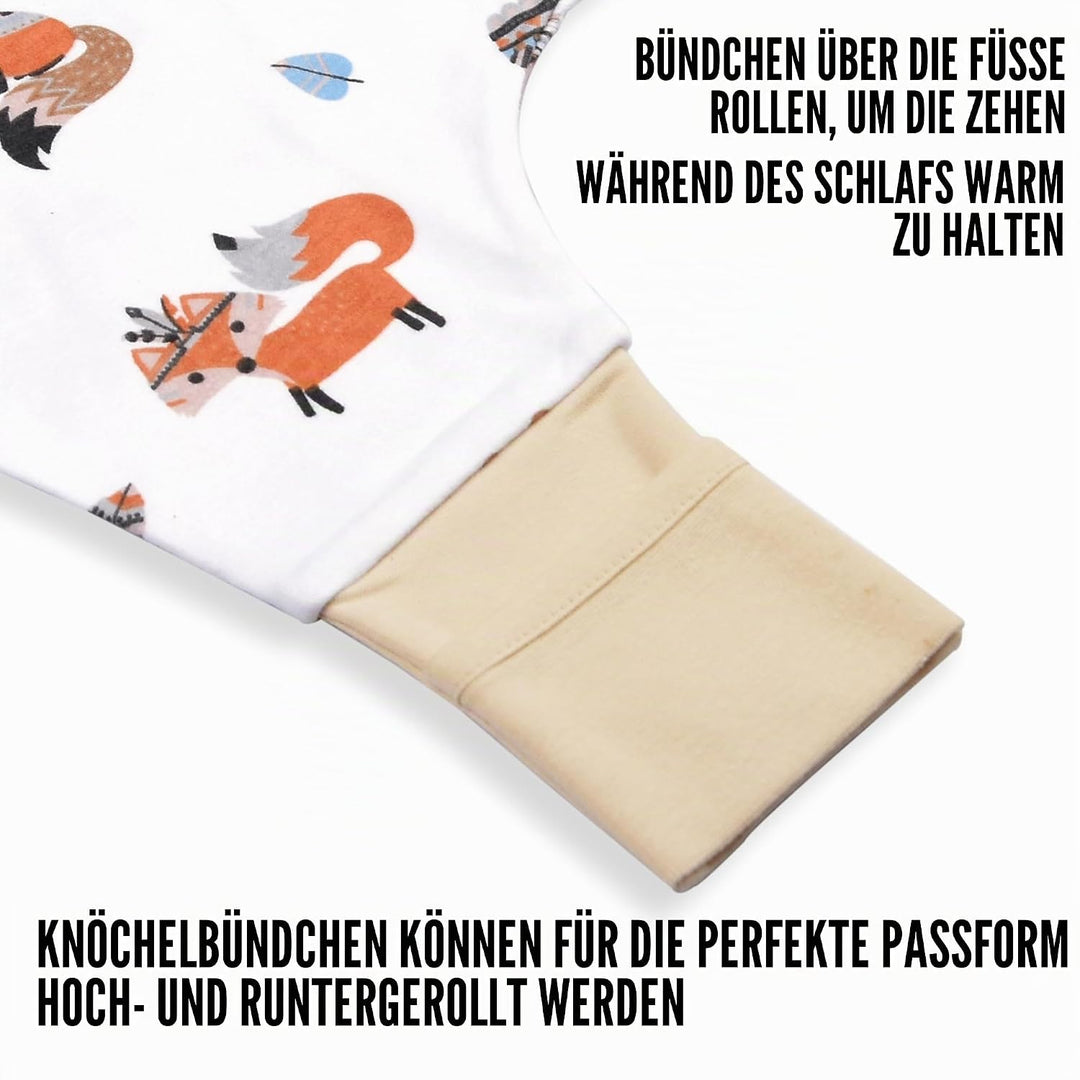 Mama Cheetah Kleinkind Schlafsack mit Füssen 3T-4T, 0,5 TOG Bio-Baumwolle Baby Wearable Decken mit B
