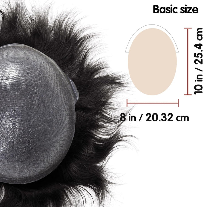 Lordhair Perücke Männer,Realität Toupet,0,06 mm Alle V-Looped Dünnes,Haarfreestyle,Natürlich eng anl