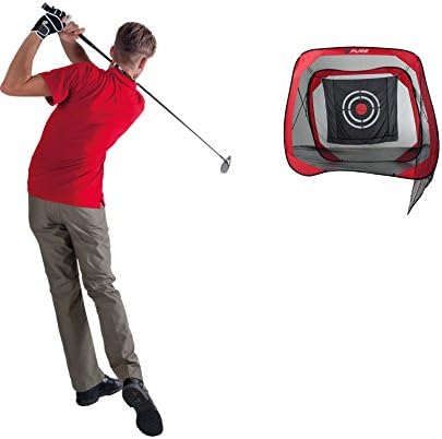 Pure 2Improve Mit Ziel Golf Übungsnetz 213.4 x 213.4 x 122 cm Schwarz/Rot, 213.4 x 213.4 x 122 cm Sc