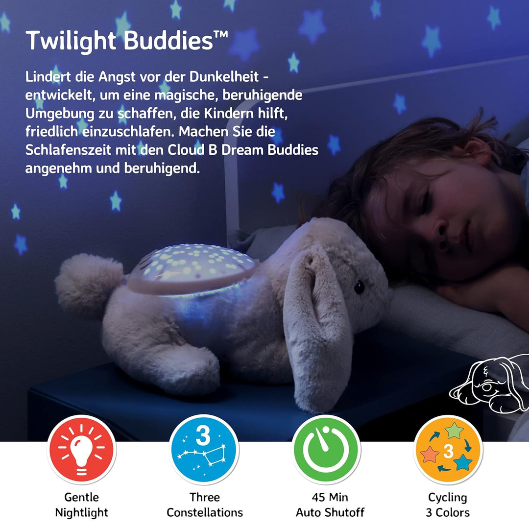 Cloud b Nachtlicht Sternenprojektor Beruhigendes Nachtlicht für Kinder | Tier-Nachtlicht mit 3 beruh