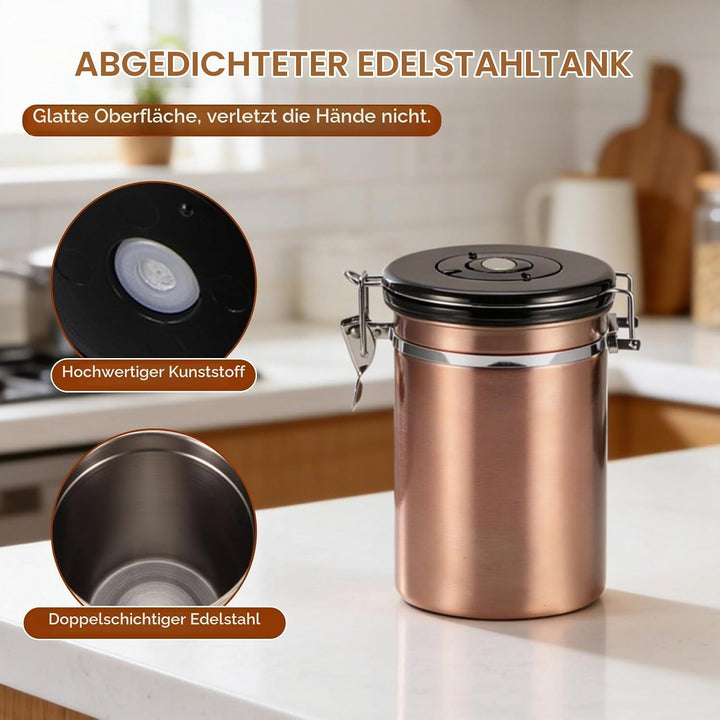 Edelstahl-Kaffeekanister, 50,7 Unzen luftdichte Vorratsbehälter für Lebensmittel Küchenkanister für