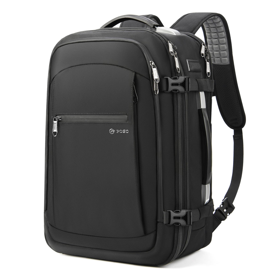 Vakuum Rucksack Handgepäck, 60L Erweiterbarer Reiserucksack mit Kompression & Luftpumpe, Airbag Ruck