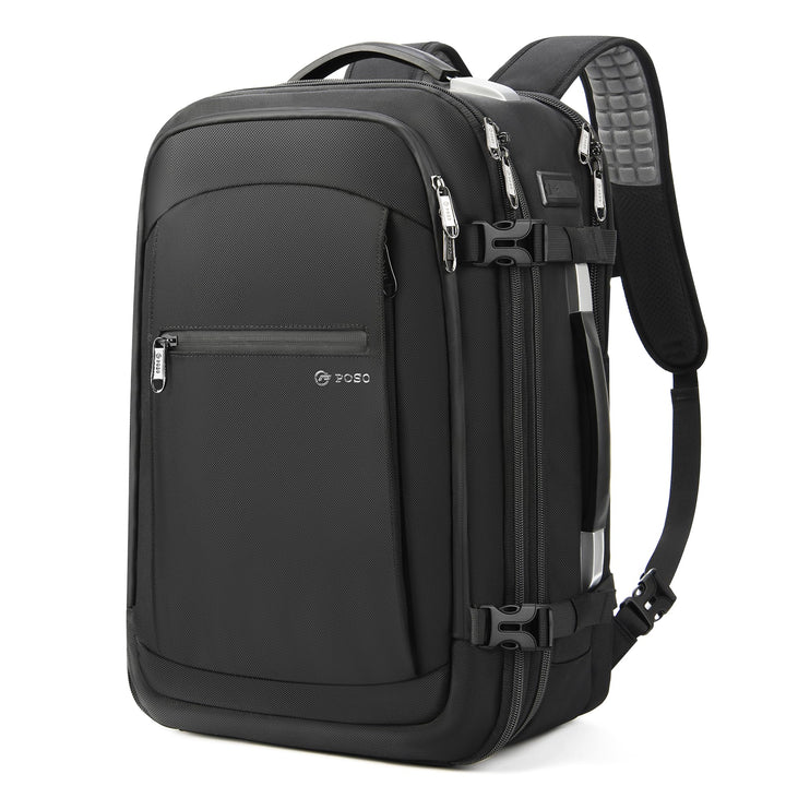 Vakuum Rucksack Handgepäck, 60L Erweiterbarer Reiserucksack mit Kompression & Luftpumpe, Airbag Ruck