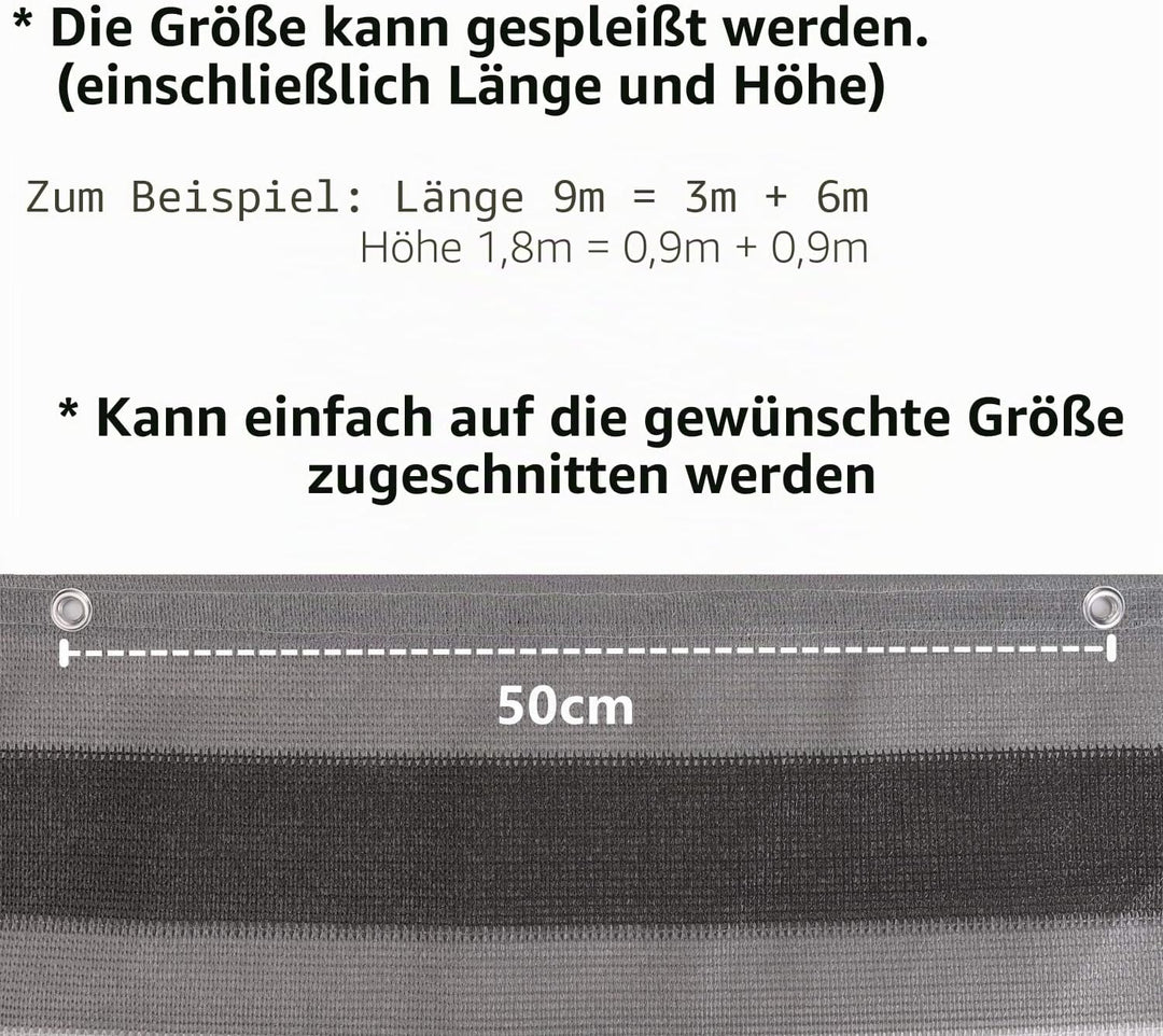 Sekey Balkon Sichtschutz Balkonabdeckung HDPE 220 g/m², 75x600cm, Leicht Transparent Wind- und UV-Sc