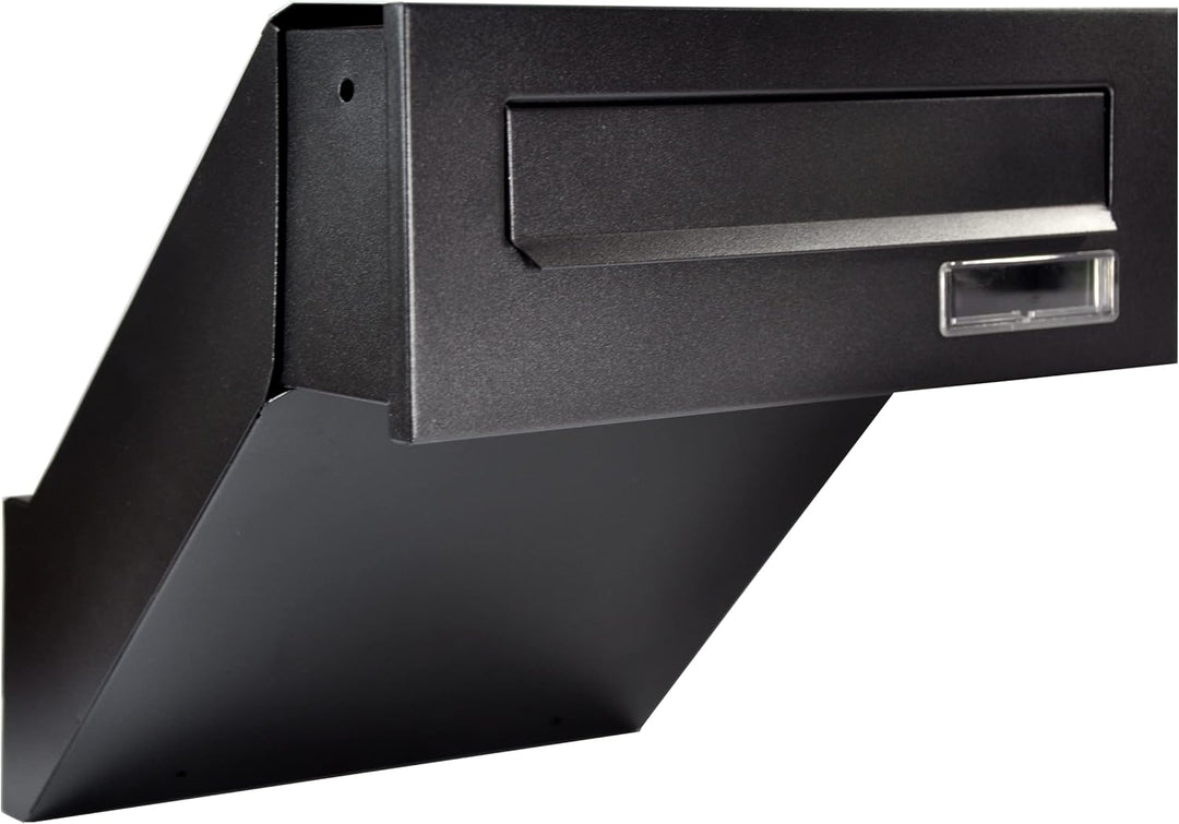 Mauerdurchwurf Briefkasten Schwarz Matt Einbaubriefkasten Durchwurf Briefkasten, Schwarz Matt