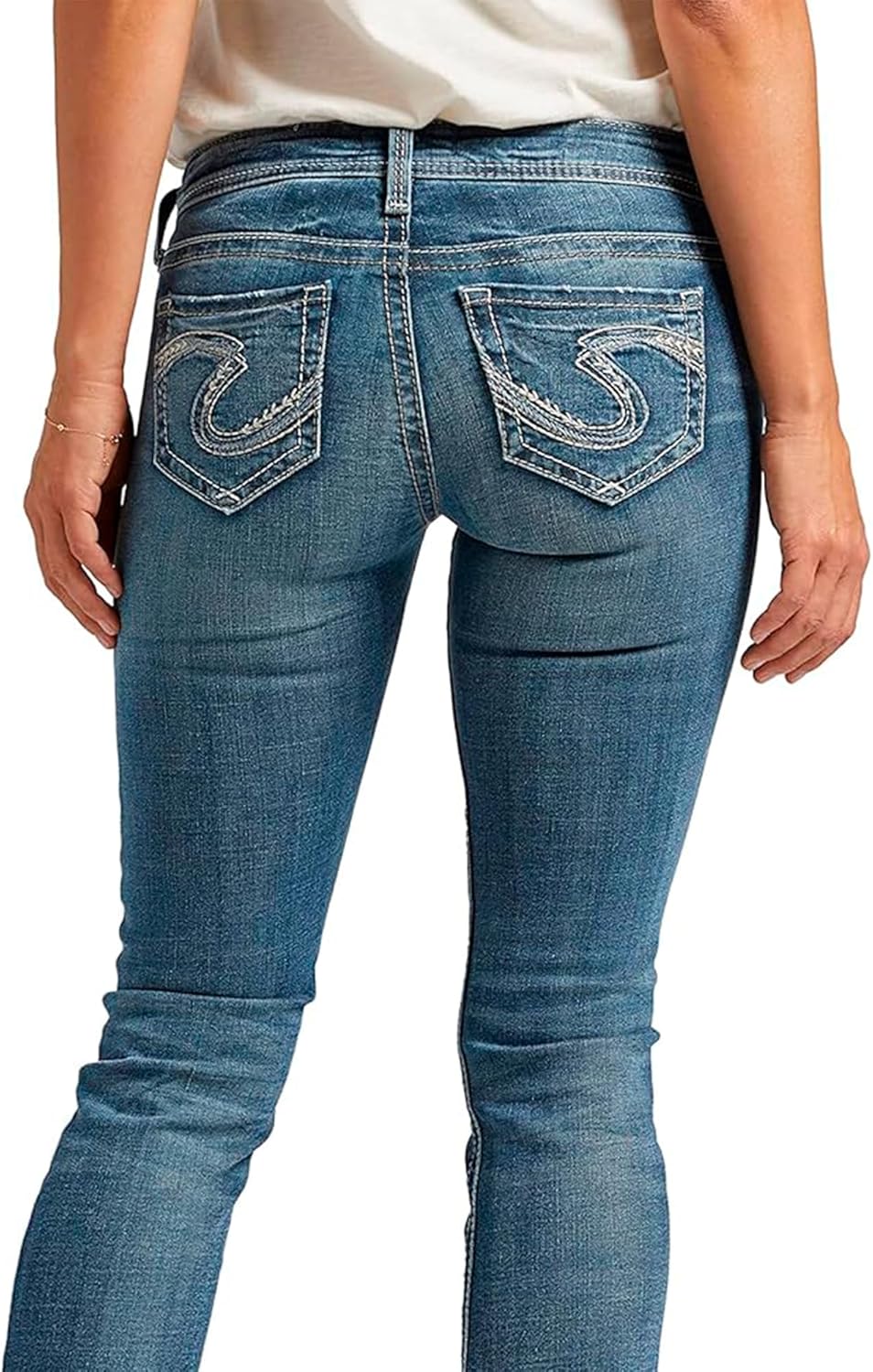 Silver Jeans Damen Tuesday Low Rise Slim Bootcut Jeans 30W / 33L Mittlere Indigo-waschung, 30W / 33L