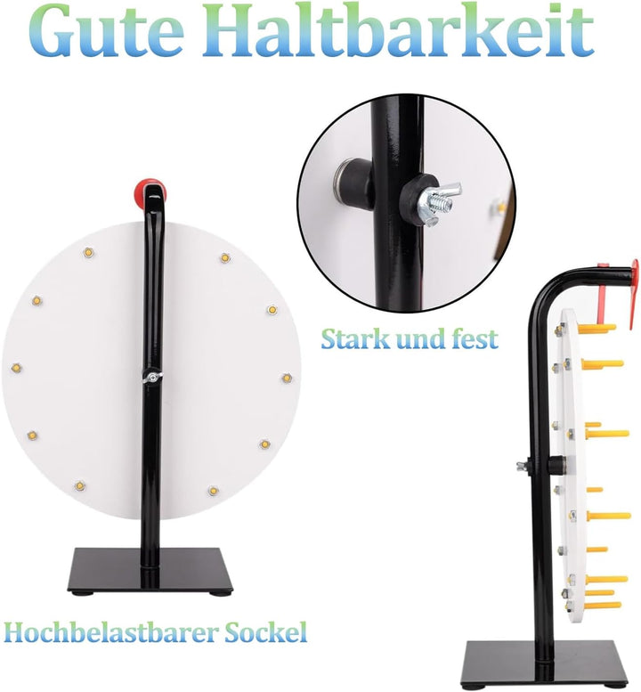 Glücksrad zum Drehen, 10 Slots Glücksrad Spielzeug, mit Trocken Abwischbarem Marker und Radiergummi,