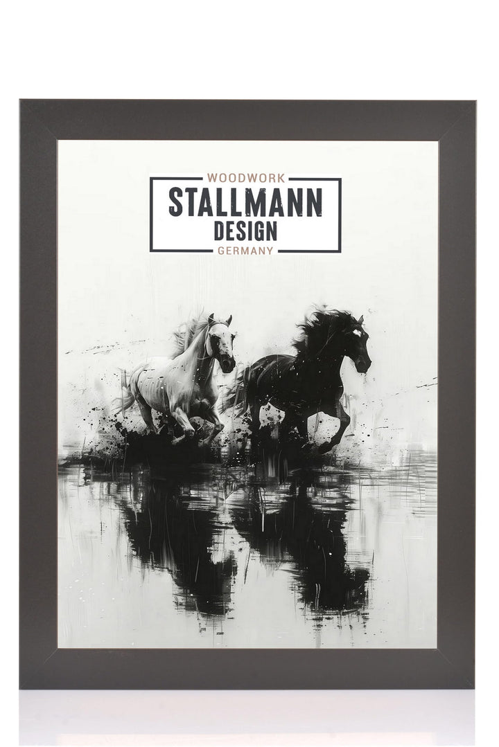 Stallmann Design Bilderrahmen 70x100 cm schwarz Holz mit Acrylglas Rahmen-Breite 40mm Posterrahmen W
