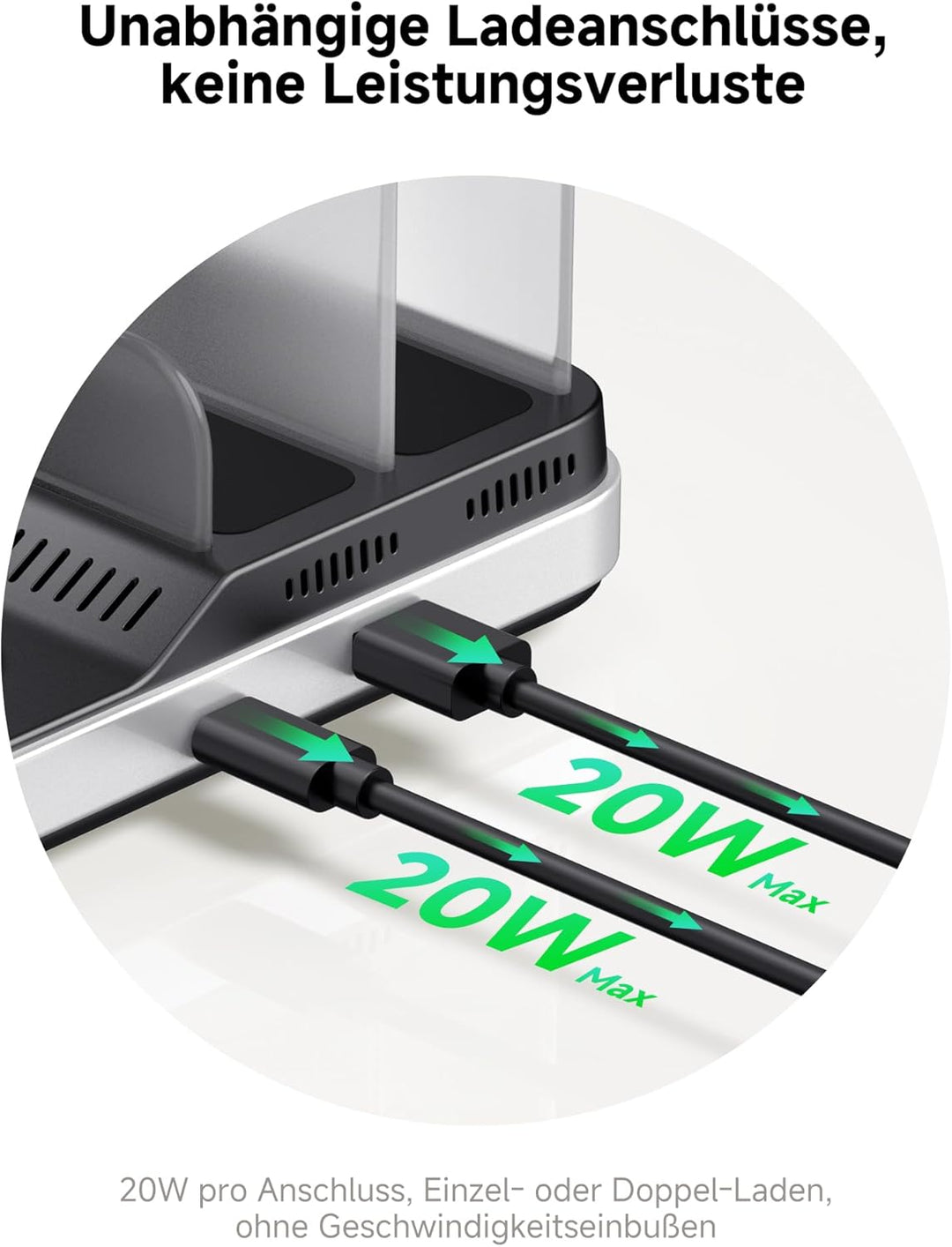 SwanScout Induktive Ladestation für iPhone, 5 in 1 Ladestation für iPhone Air/17/16/15/14/13/12 Seri