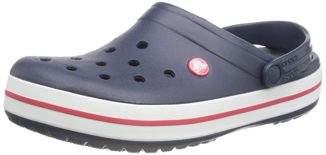 crocs Unisex-Erwachsene Crocband Clogs, Weiss (White 100), 39/40 EU 45/46 EU Navy, 45/46 EU Navy