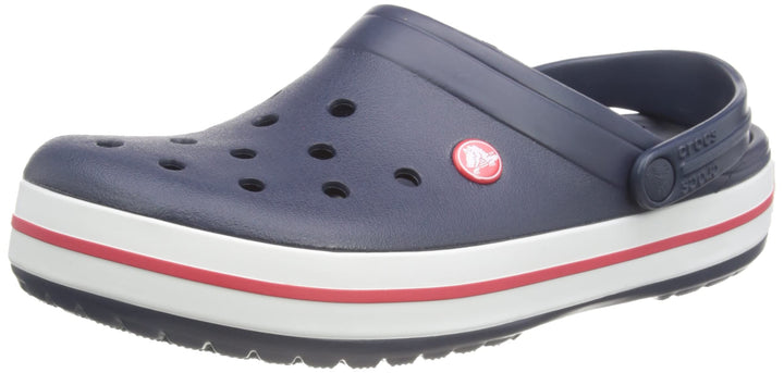 crocs Unisex-Erwachsene Crocband Clogs, Weiss (White 100), 39/40 EU 45/46 EU Navy, 45/46 EU Navy