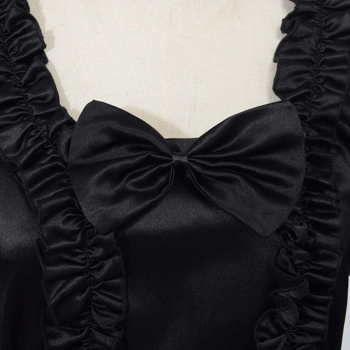 GRACEART Damen Langarm Mittelalter Kleid Gothic Viktorianisches Renaissance Maxi Kostüm M Schwarz, M