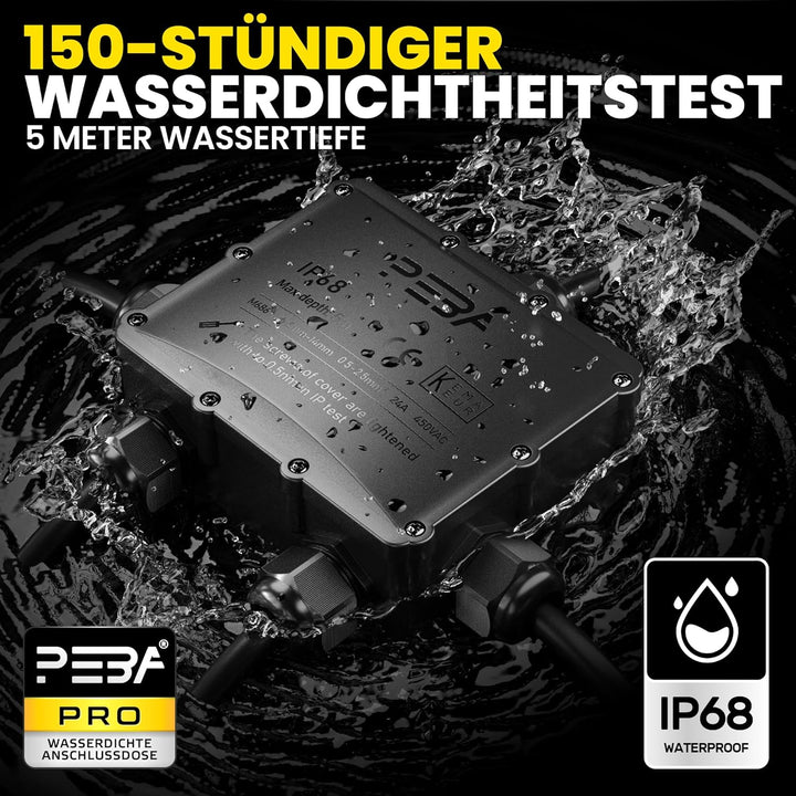 PEBA Abzweigdose IP68 Verteilerdose Wasserdichte Kabelverbinder Klemmdose für Aussen 5-Wege für Kabe