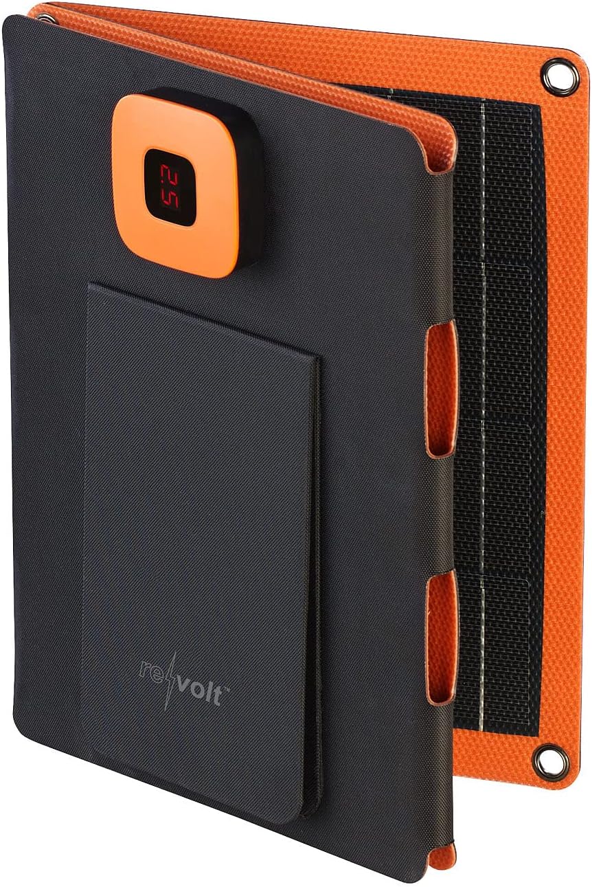 revolt Solar Panel USB: 21-Watt-Solarpanel-Ladegerät, USB-C/-A, je 2,4 A, faltbar, IP65, ETFE (Solar