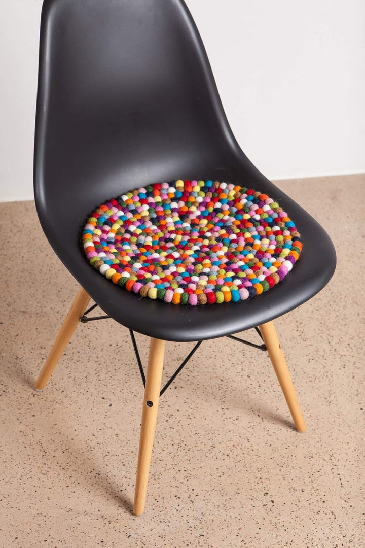 myfelt Filzkugel Sitzauflage/Stuhlauflage - Lotte - 36 cm, bunt, Bunt
