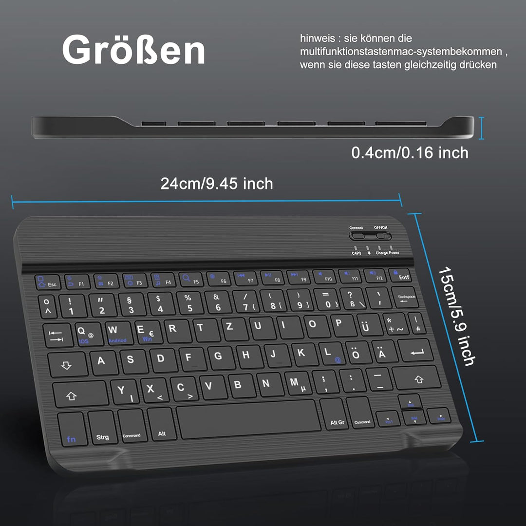 Tastatur Hülle für iPad Air 2019(3. Gen)，iPad 9.Gen,8.Gen, 7.Gen 2021/2020/2019 (10.2), iPad Pro 10,