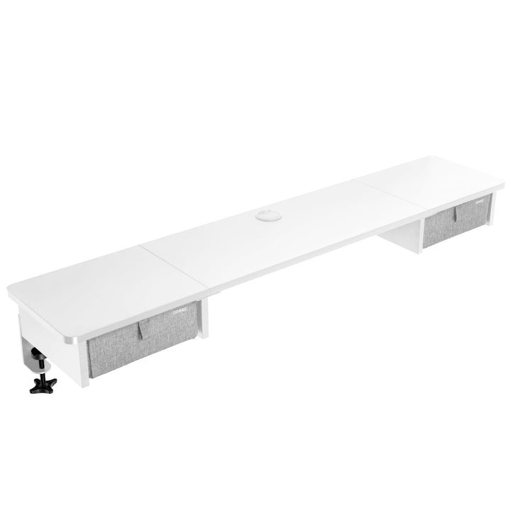 Duronic DD2 WE Schreibtischaufsatz für 2 Monitore | 120 x 25 x 11,5 cm | Monitorerhöhung mit Tischkl
