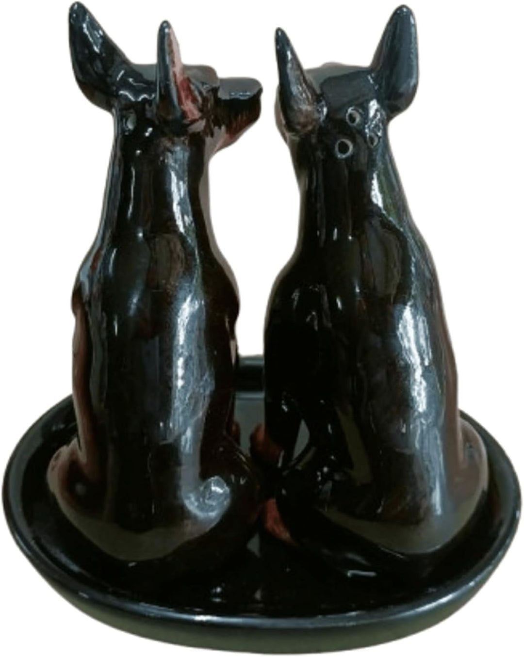 Keramik Salz und Pfefferstreuer Set mit Hundemotiv (Dobermann)