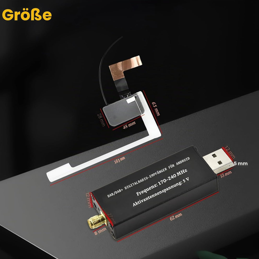 DAB DAB+ Empfänger für Android Autoradio, DAB Box für Digitalradioempfänger DAB+ Tuner mit Antenne,