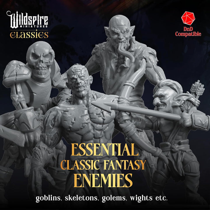 Horde Reinforcements Set - Monsters & Encounters for DND Miniatures Bulk Set 28mm Unpainted DND Mini