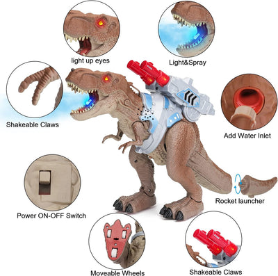 Dinosaurier Spielzeug - Ferngesteuerter Dinosaurier mit Sprühfunktion für Kinder - Elektrisches Spie