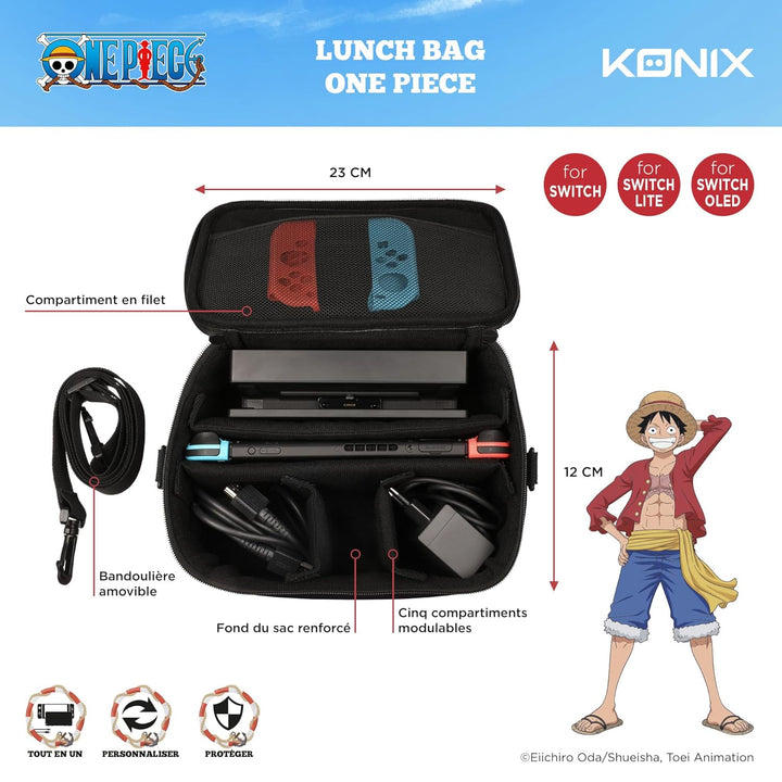 Konix One Piece Umhängetasche Schutz und Transport Lunch Bag Konsole, Spiele und Zubehör Nintendo Sw