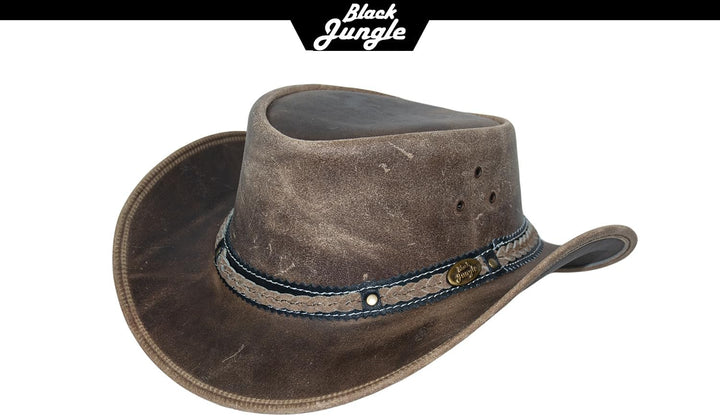 Black Jungle ARAMAC Lederhut Cowboyhut Australienhut Hut XS Charcoal, XS Charcoal