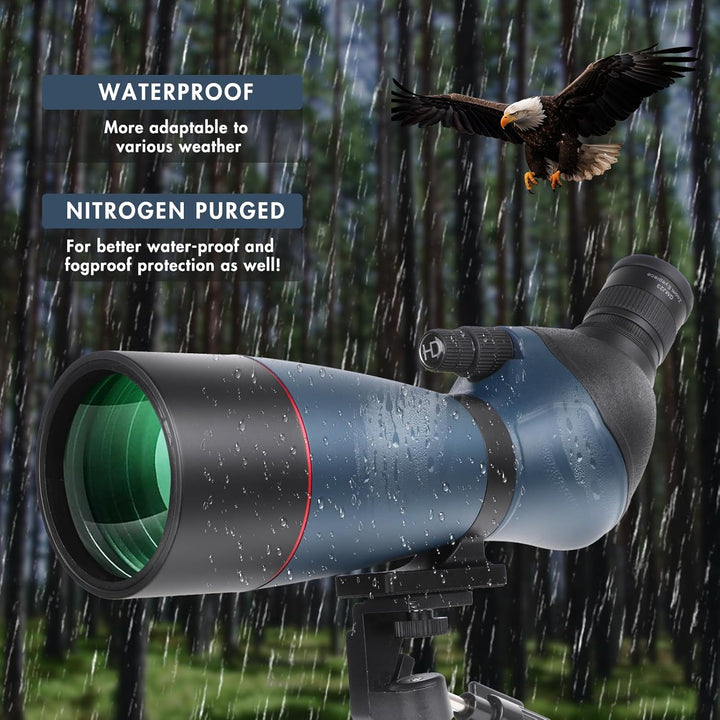 25-75x70 HD Spektiv Sportschützen mit Stativ- und Smartphone-Adapter, Zoom Bak4 Prism FMC Lens 45-Gr