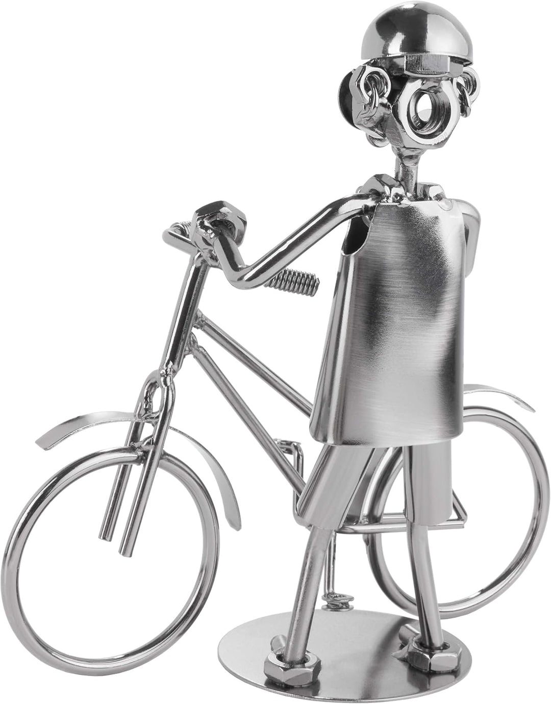 BRUBAKER Schraubenmännchen Fahrrad - Handarbeit Eisenfigur Metallmännchen - Metallfigur Geschenkidee