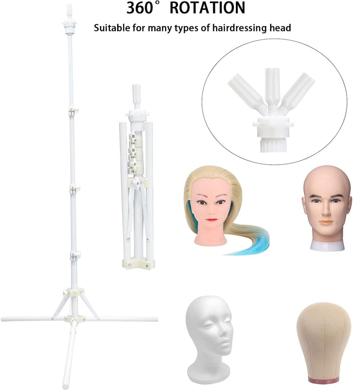 Trainingskopfständer, Upgrade Faltbarer Perückenständer Stativ für Kosmetologie Friseur Mannequin Ko