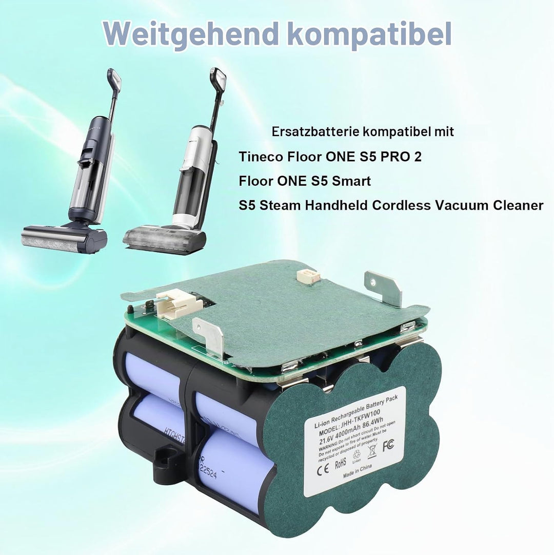 MXJFYY 21,6 V 4000 mAh Lithium-Ionen-Ersatzakku, kompatibel mit Zubehör für kabellose Handstaubsauge