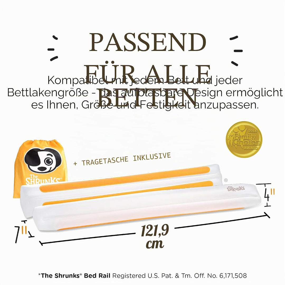 The Shrunks aufblasbarer Bettrand Doppelpack - zweifacher Rausfallschutz für Kinder ab 2 Jahren -Für
