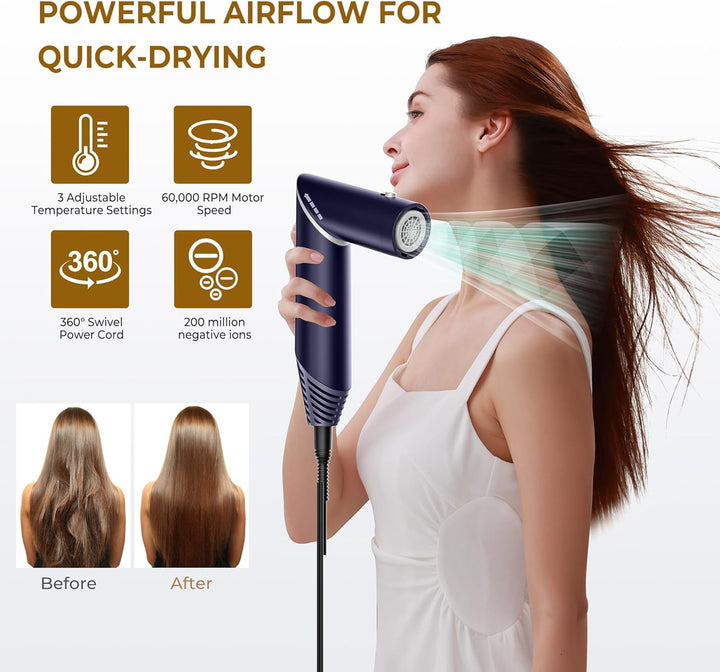 UKLISS Airstyler 5 in 1 Hairstyler Ionen Haartrockner Luft-Lockenstab 1000W Föhn 5 in 1 Airbrush Set