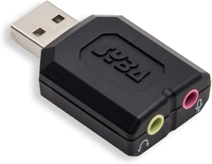 Syba Externer USB-Stereo-Sound-Adapter für Windows, Mac, Linux, zusätzliche Audioquelle mit 3,5-mm-A