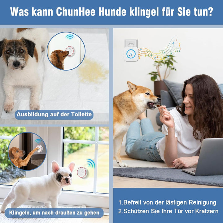 ChunHee Katzenklingel/Hundeklingel Buzzer Hund Haustier Türglocken Sensor Berührt Wasserdicht Türkli