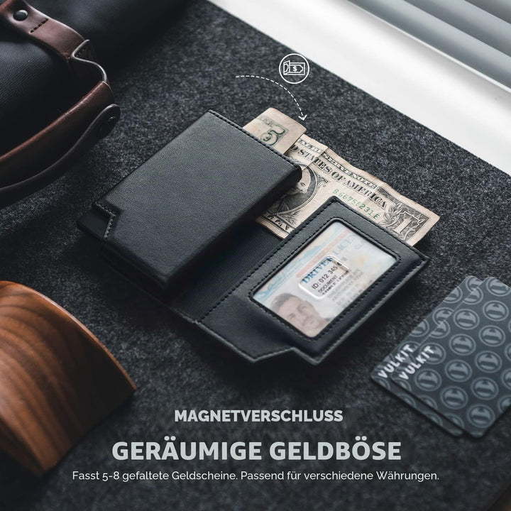 VULKIT Kreditkartenetui RFID Blockierendes Pop Up Kartenetui aus Leder für Männer und Frauen, mit Ge