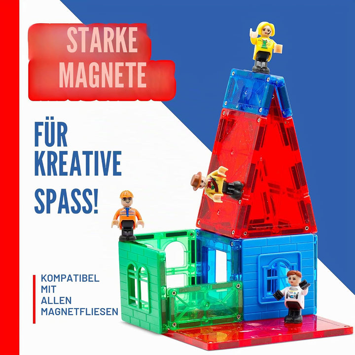 Playmags Magnetic Figures Community Figures Set von 15 - Spielleute Perfekt für Magnetfliesen - Mint